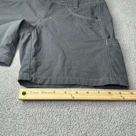 Kuhl Shorts Womens 4 Gray Hiking Stretch Pockets Outdoor Logo Utility 6" Inseam - Picture 12 of 12